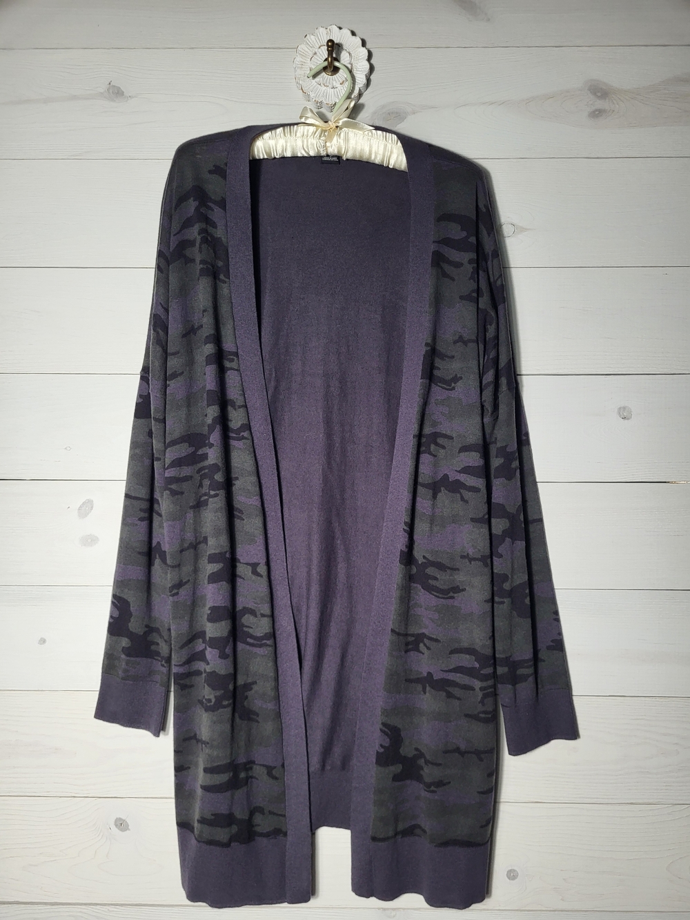 Sanctuary Long Cardigan Camo Cotton Casual Loungewear.